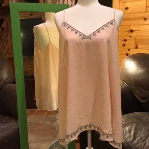 Creamy light pink Aztec tank top